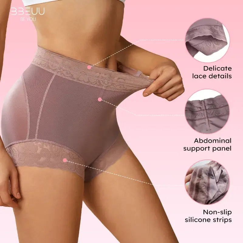 High Waist Shapewear Panty with Anti-Slip Silicone Band