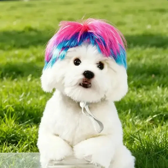 Adorable Appearance Pet Short Hair Wig Headband - Cute and Playful All Seasons Fun Accessory for Dogs & Cats