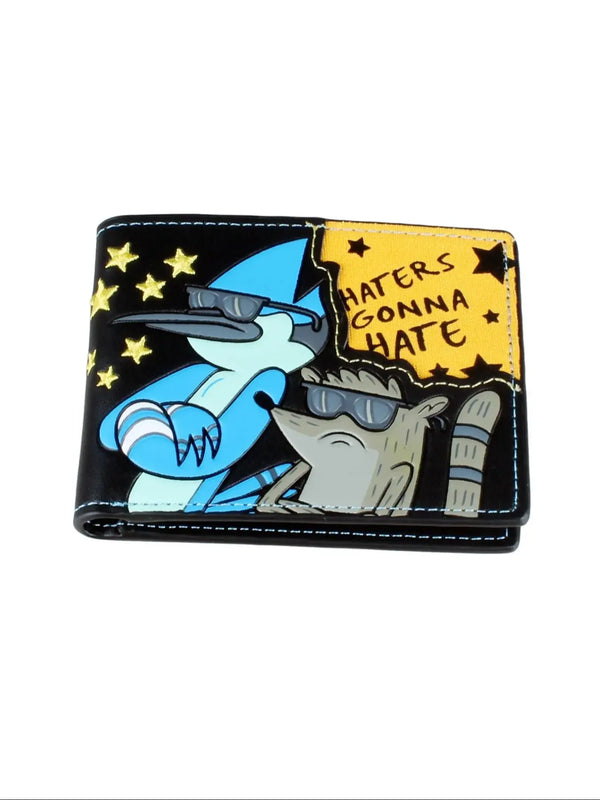 Men's Vintage Colorblock Cartoon Star Graphic Short Bifold Wallet