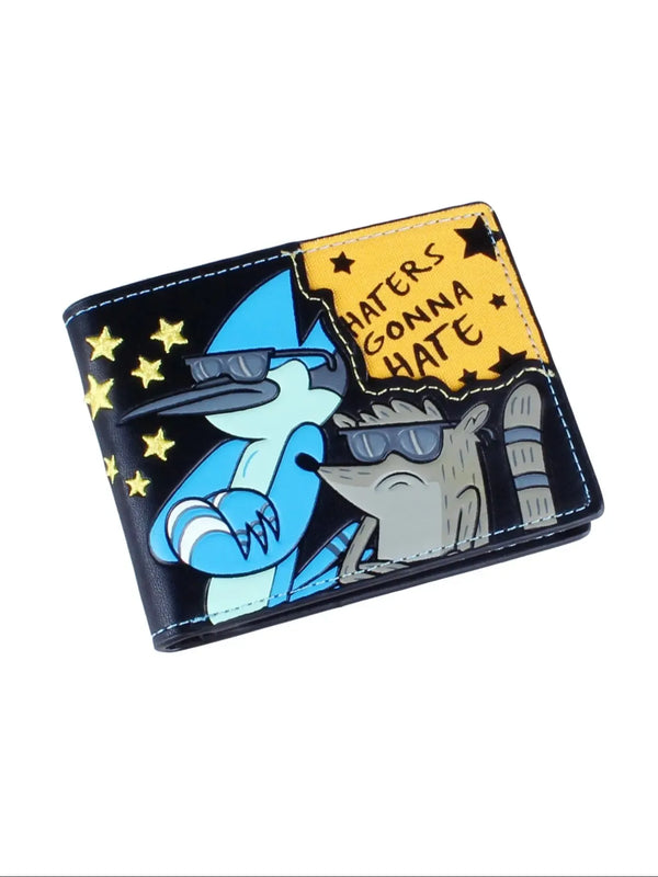 Men's Vintage Colorblock Cartoon Star Graphic Short Bifold Wallet