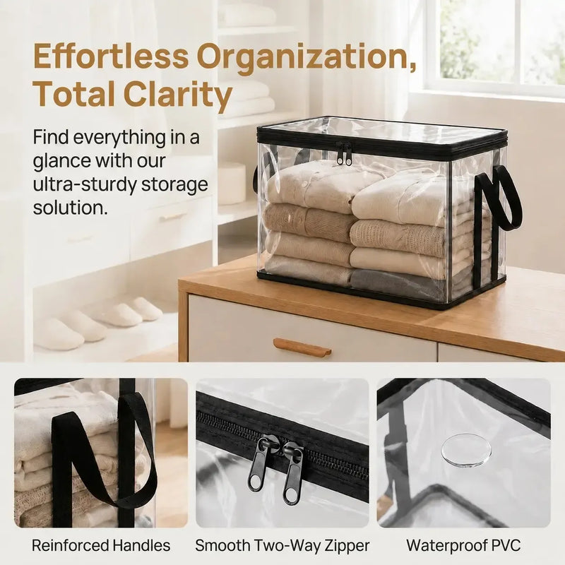 Safe, non-toxic Large Clear Thick Plastic Storage Box