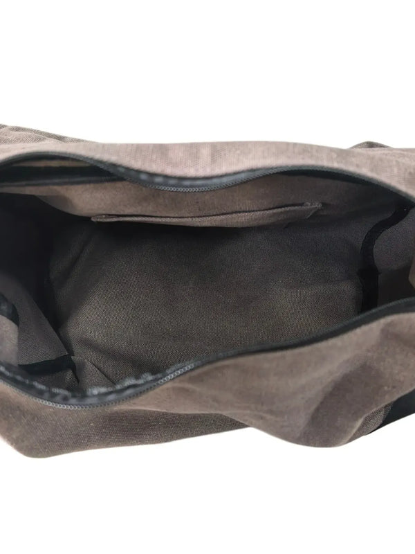 Men's Plain Canvas Crossbody Bag