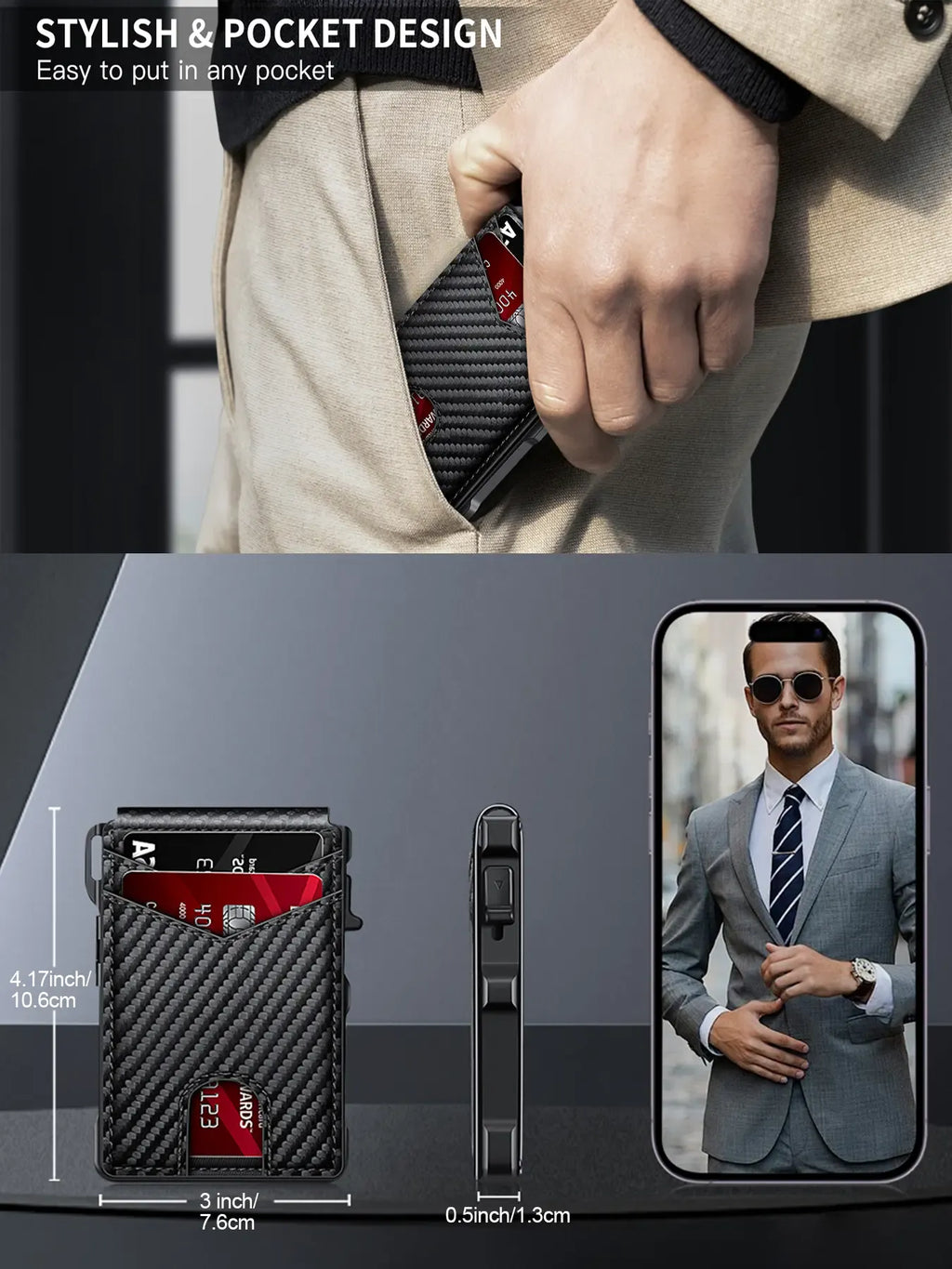 Men's Premium Aluminum Slim Bifold Wallet with Ejector