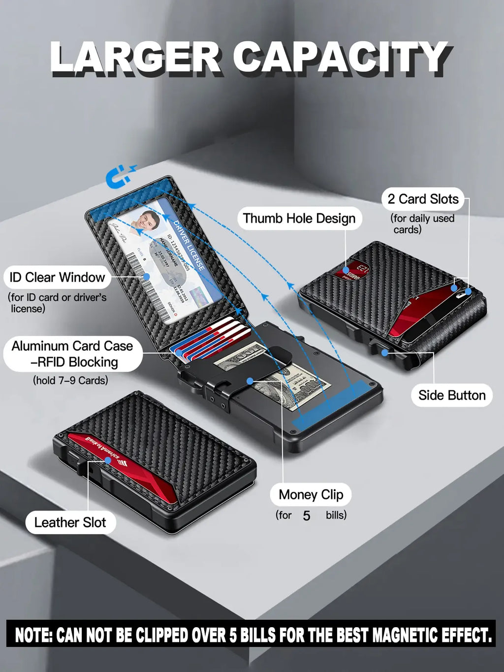 Men's Premium Aluminum Slim Bifold Wallet with Ejector