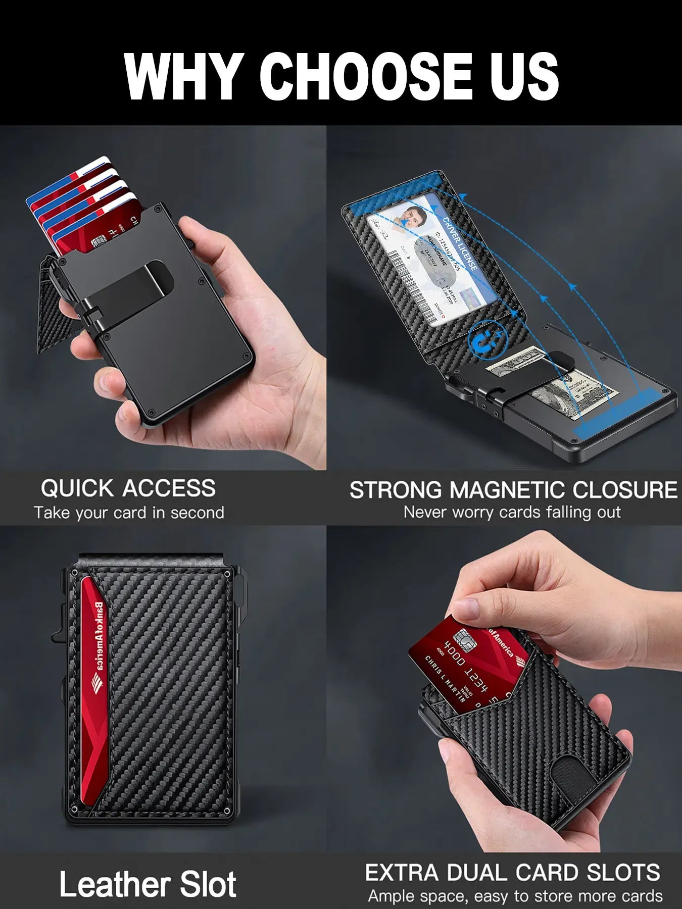 Men's Premium Aluminum Slim Bifold Wallet with Ejector