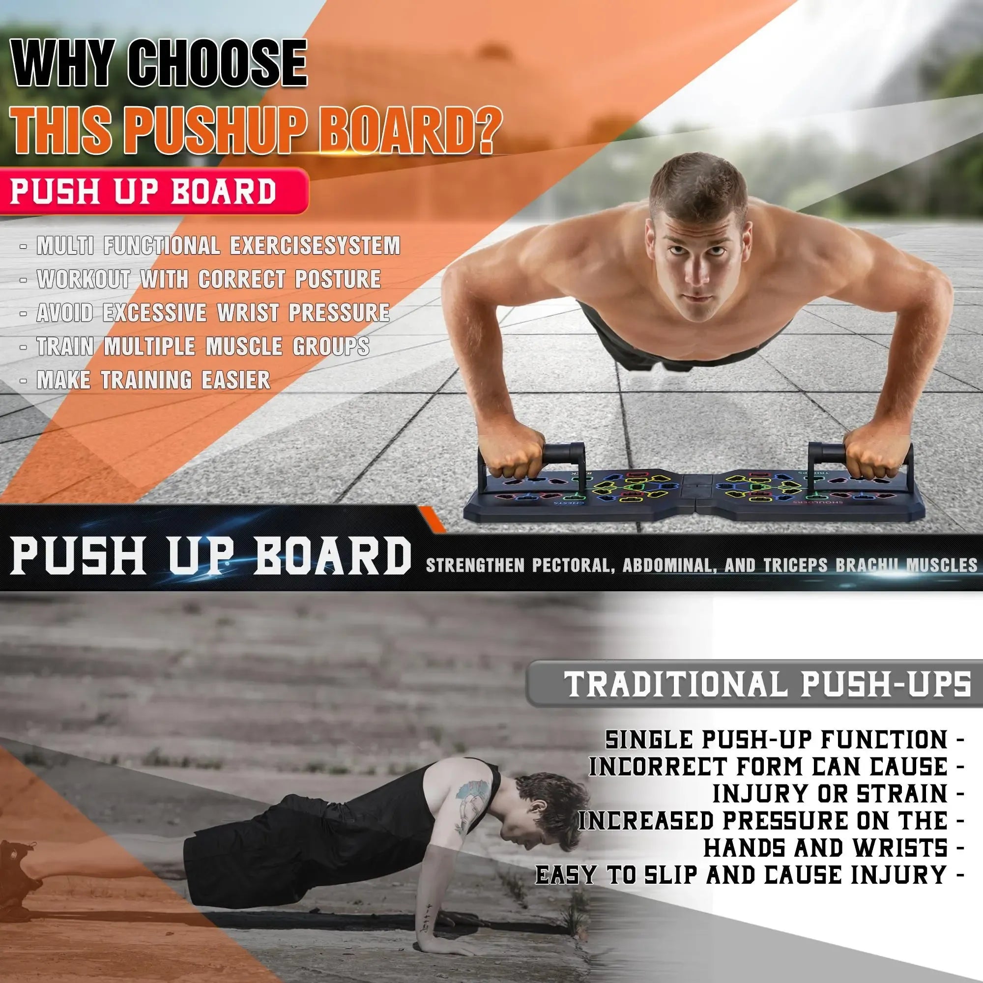 Foldable Multifunctional Push Up Board, Home Fitness Equipment for Chest Muscle Exercise, Professional Equipment for Burning Fat