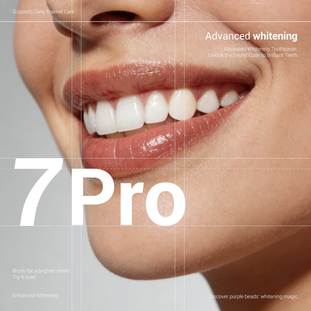7-Pro Brightening Toothpaste | Purple Toothpaste Neutralizes Yellow Tones | Enamel-Safe Formula | Long-Lasting Fresh Breath