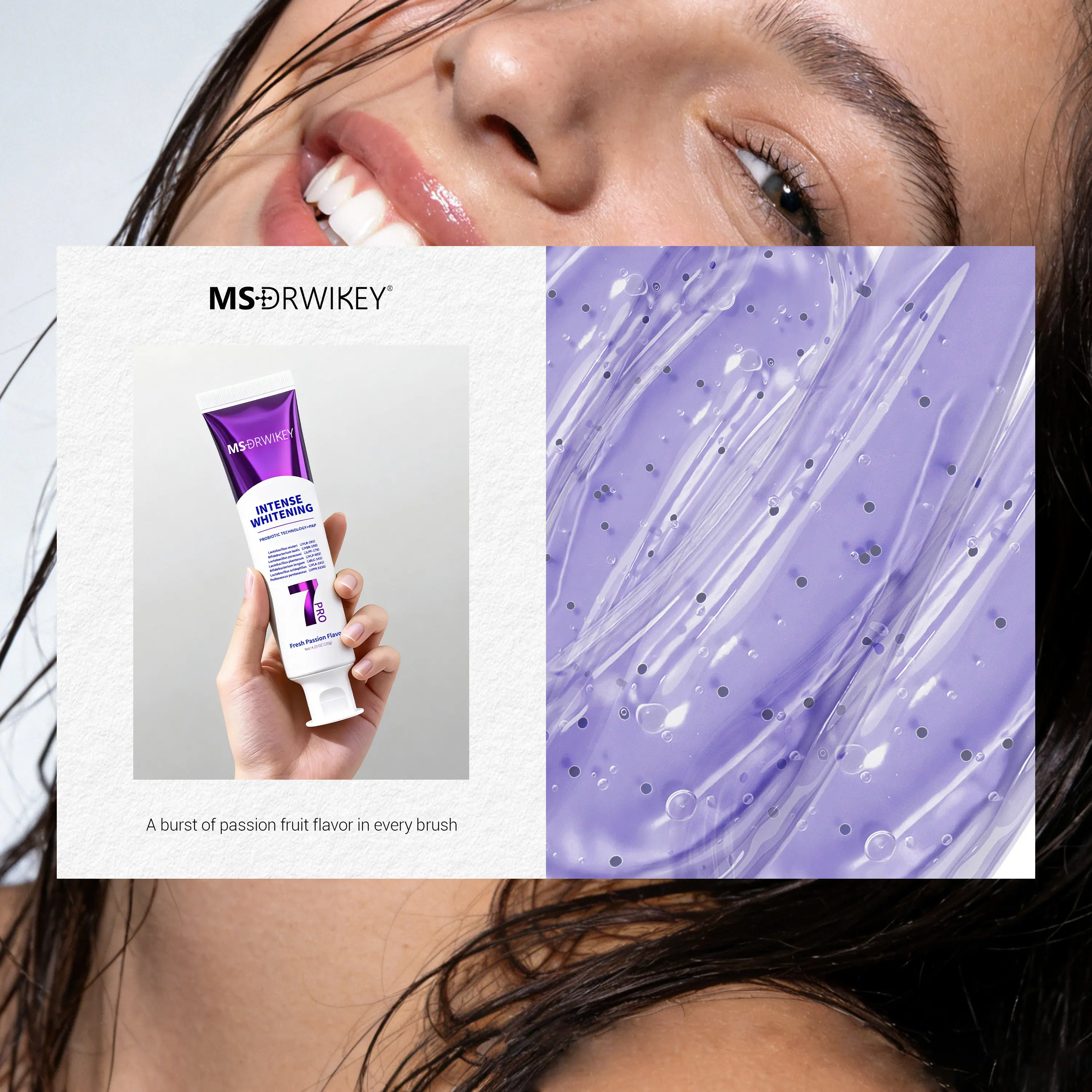 7-Pro Brightening Toothpaste | Purple Toothpaste Neutralizes Yellow Tones | Enamel-Safe Formula | Long-Lasting Fresh Breath