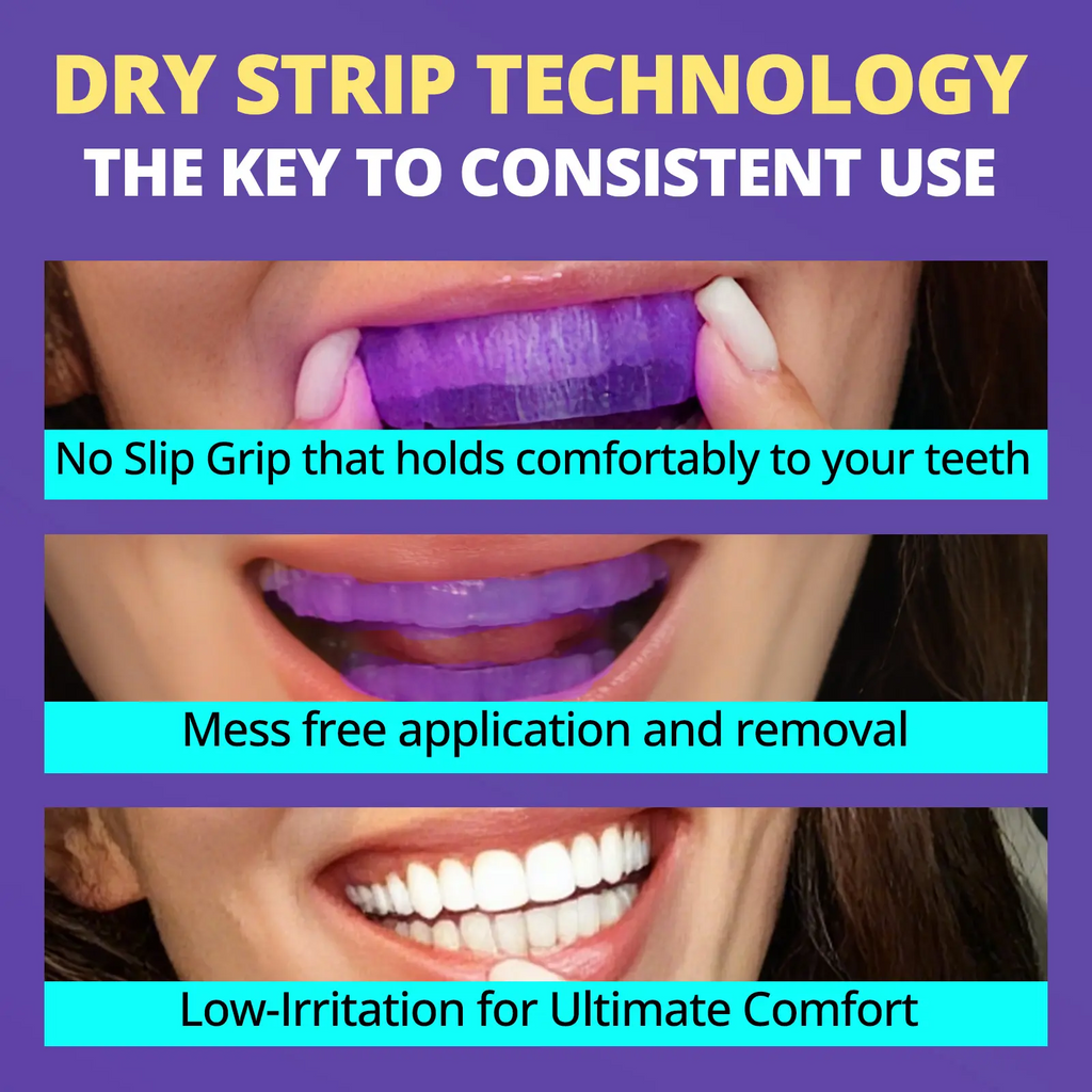 Purple + Hydrogen Peroxide Whitening Strips – Same Enamel-Safe Ingredient Dentists Use | Long-Lasting Results